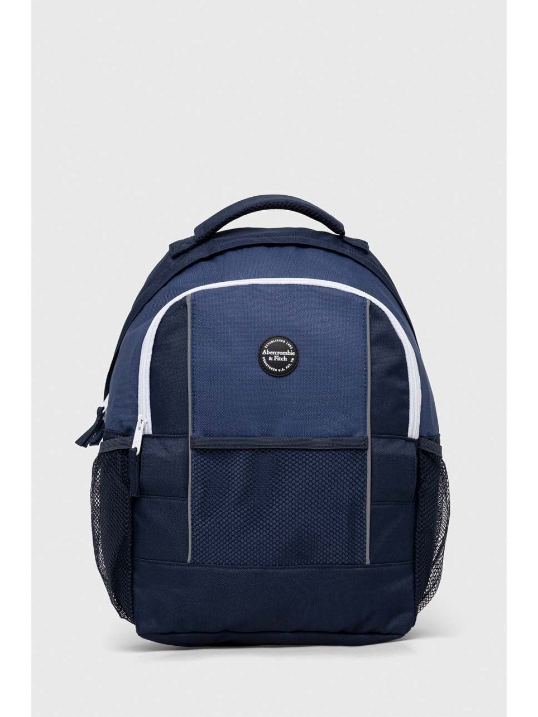 Dětský batoh Abercrombie & Fitch tmavomodrá barva velký vzorovaný